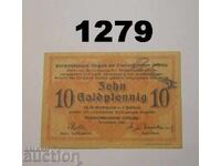 Λειψία 10 χρυσά πφένιχ 1923 Γερμανία