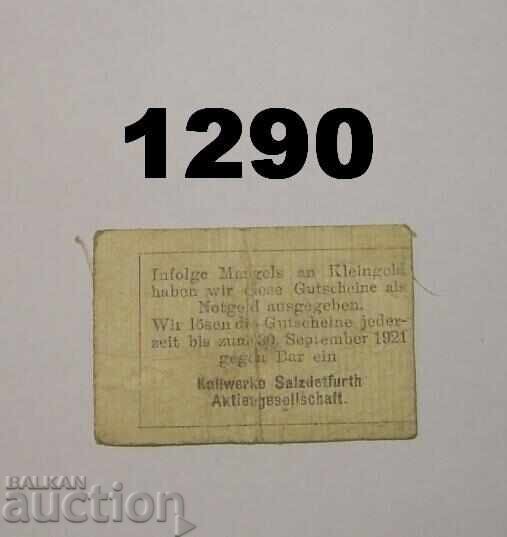 Kaliwerke Salzdetfurth 0.10 marcă 1921 Germania cu preț 14.00 BGN | € 7.16 Kaliwerke Salzdetfurth 0.10 marcă 1921 Germania cu preț 14.00 BGN | € 7.16