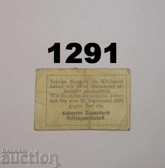 Kaliwerke Salzdetfurth 0.10 marcă 1921 Germania cu preț 16.00 BGN | € 8.18 Kaliwerke Salzdetfurth 0.10 marcă 1921 Germania cu preț 16.00 BGN | € 8.18