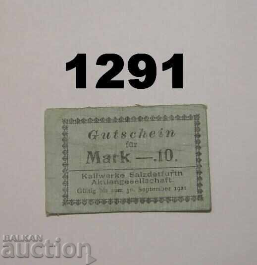 Kaliwerke Salzdetfurth 0.10 marcă 1921 Germania Kaliwerke Salzdetfurth 0.10 marcă 1921 Germania