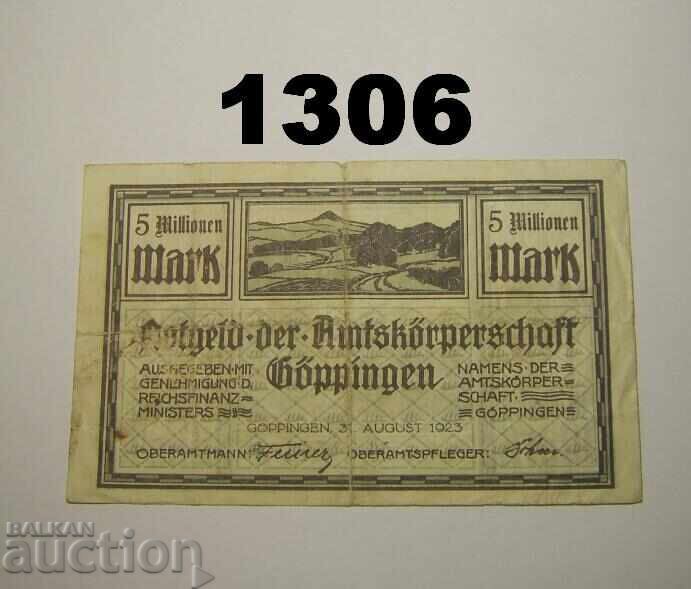 Γκέπινγκεν 5 εκατομμύρια μάρκα 1923 Γερμανία Γκέπινγκεν 5 εκατομμύρια μάρκα 1923 Γερμανία