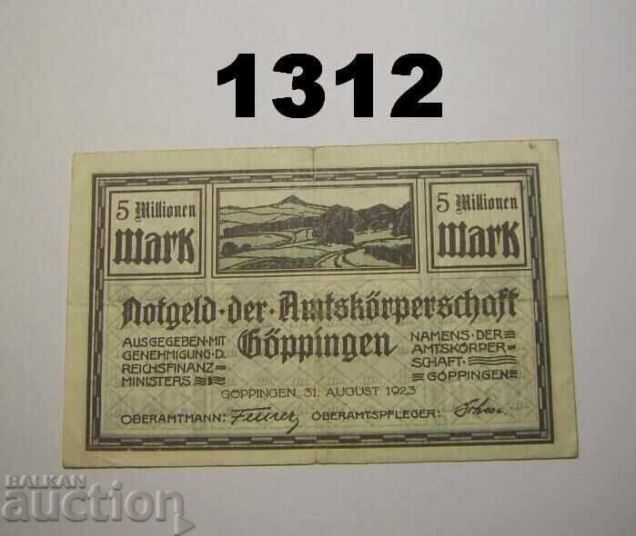Göppingen 5 millionen mark 1923 Германия