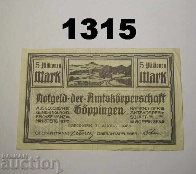 Γκέπινγκεν 5 εκατομμύρια μάρκα 1923 Γερμανία