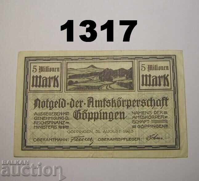 Göppingen 5 millionen mark 1923 Германия
