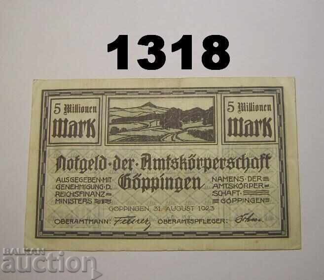Γκέπινγκεν 5 εκατομμύρια μάρκα 1923 Γερμανία