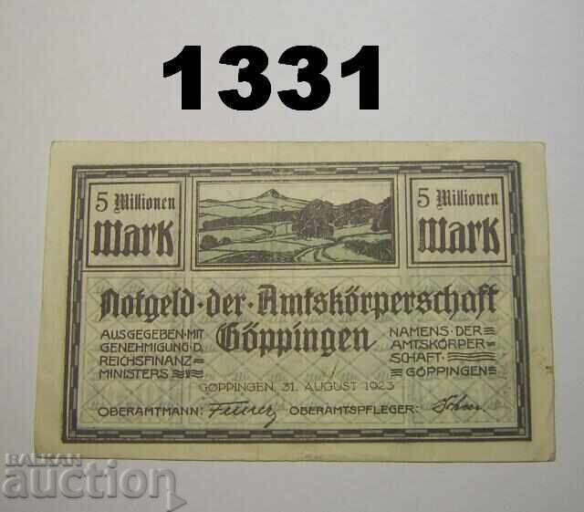 Göppingen 5 millionen mark 1923 Германия
