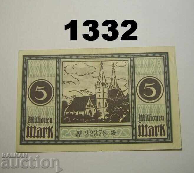 Göppingen 5 million mark 1923 Germany with price 7.00 BGN | € 3.58