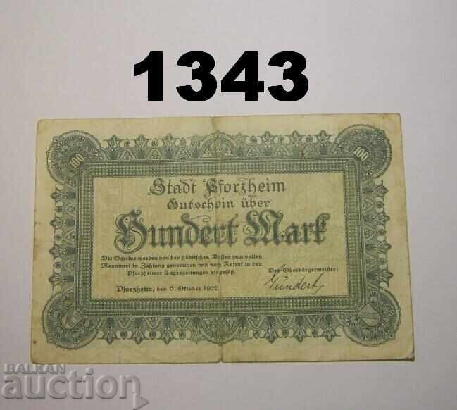 Pforzheim 100 mărci 1922 Germania