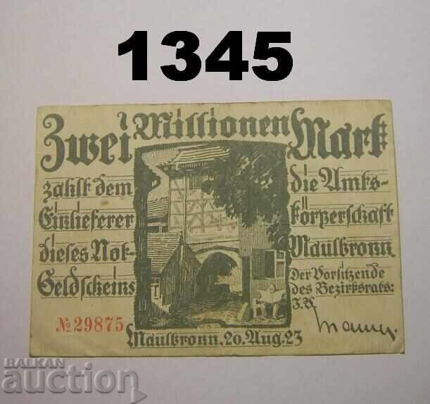 Maulbronn 2 milioane de mărci 1923 Germania
