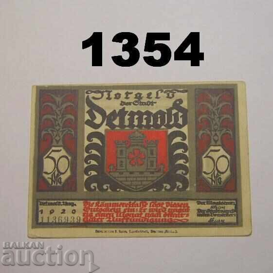 Detmold 50 pfennig 1920 Germania