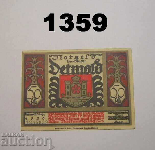 Detmold 50 pfennig 1920 Γερμανία