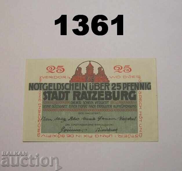 Ratzeburg 25 pfennig 1921 Germania cu preț 2.00 BGN | € 1.02