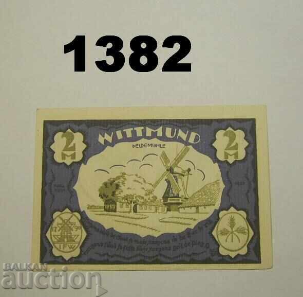 Wittmund 2 Mark 1922 Germany with price 10.00 BGN | € 5.11