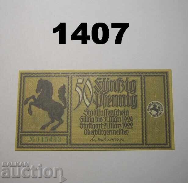 Στουτγκάρδη 50 φενίχ 1922 M Γερμανία με τιμή 3.00 BGN | € 1.53