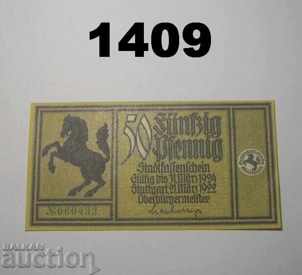 Στουτγκάρδη 50 pfennig 1922 L Γερμανία με τιμή 3.00 BGN | € 1.53