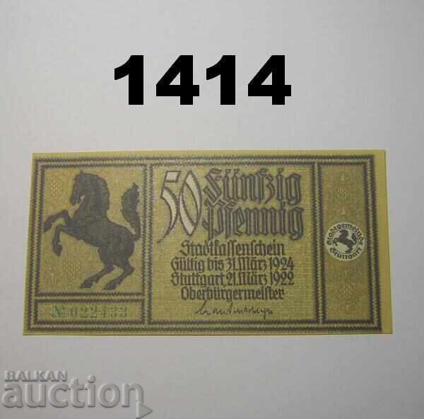 Στουτγκάρδη 50 πφένιχ 1922 Κ Γερμανία με τιμή 3.00 BGN | € 1.53 Στουτγκάρδη 50 πφένιχ 1922 Κ Γερμανία με τιμή 3.00 BGN | € 1.53