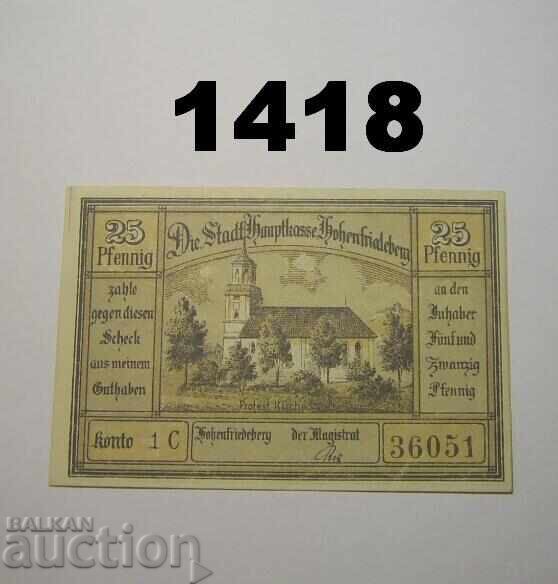 Χόχενφρίντεμπεργκ 25 πφένιγκ 1922 Γερμανία με τιμή 2.00 BGN | € 1.02 Χόχενφρίντεμπεργκ 25 πφένιγκ 1922 Γερμανία με τιμή 2.00 BGN | € 1.02