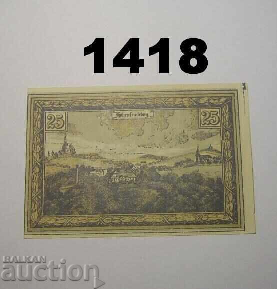 Χόχενφρίντεμπεργκ 25 πφένιγκ 1922 Γερμανία Χόχενφρίντεμπεργκ 25 πφένιγκ 1922 Γερμανία