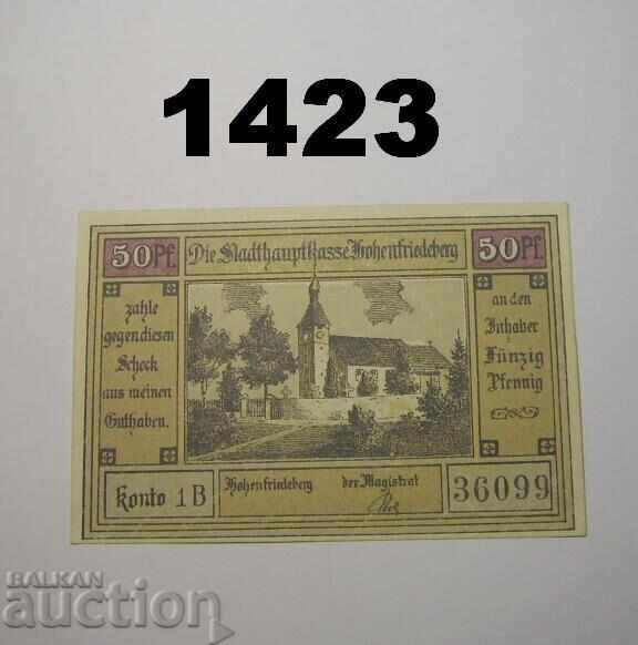Hohenfriedeberg 50 pfennig 1922 Germany with price 2.50 BGN | € 1.28