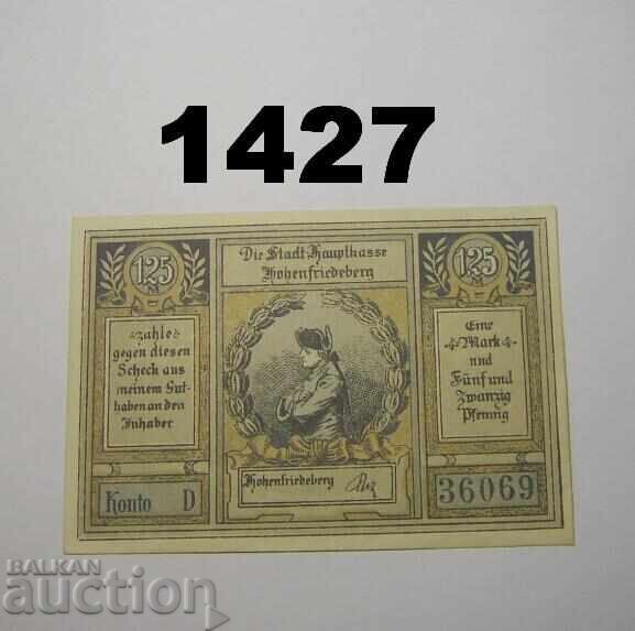Hohenfriedeberg 1.25 mark 1922 Германия с цена 2.50 лв. | € 1.28