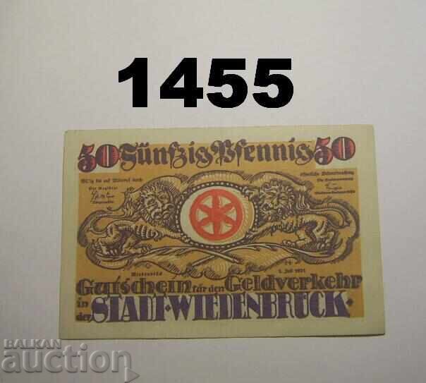 Βιέντενμπρουκ 50 pfennig 1921 Γερμανία με τιμή 6.00 BGN | € 3.07