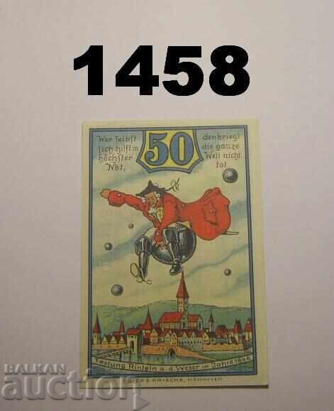 Rinteln a. W. 50 pfennig 1920 Germany with price 3.00 BGN | € 1.53