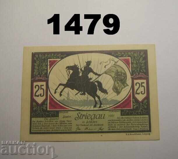 Στρίγκαου 25 πφέννιχ 1921 Γερμανία με τιμή 2.50 BGN | € 1.28