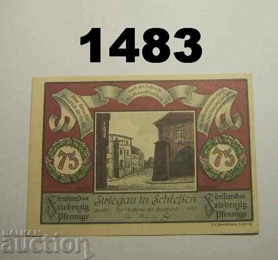 Στρίγκαου 75 πφένιγκ 1921 Γερμανία με τιμή 2.50 BGN | € 1.28