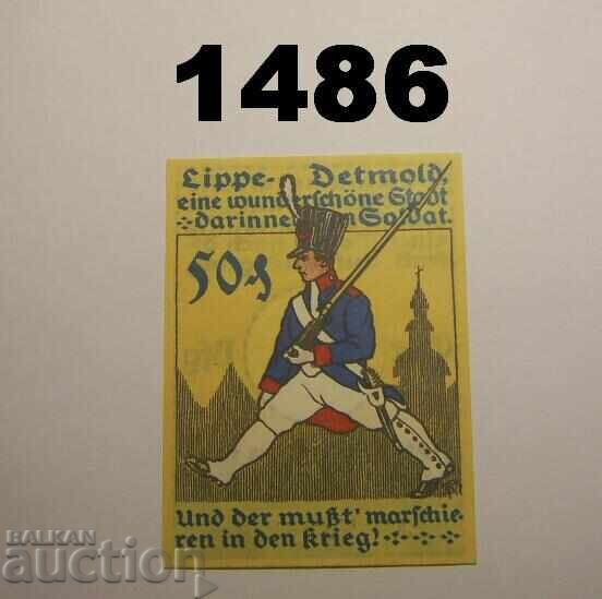 Detmold 50 pfennig 1920 Germany with price 2.50 BGN | € 1.28
