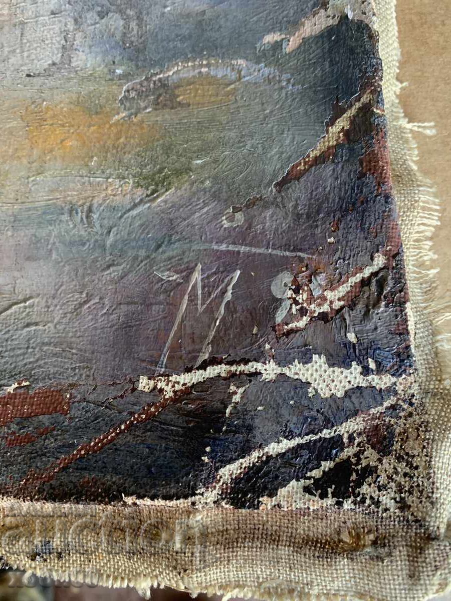 Livrarea Tablou vechi Peisaj cu case de la țară