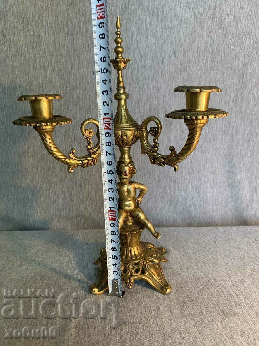 Auction bronze baroque candlestick Auction bronze baroque candlestick