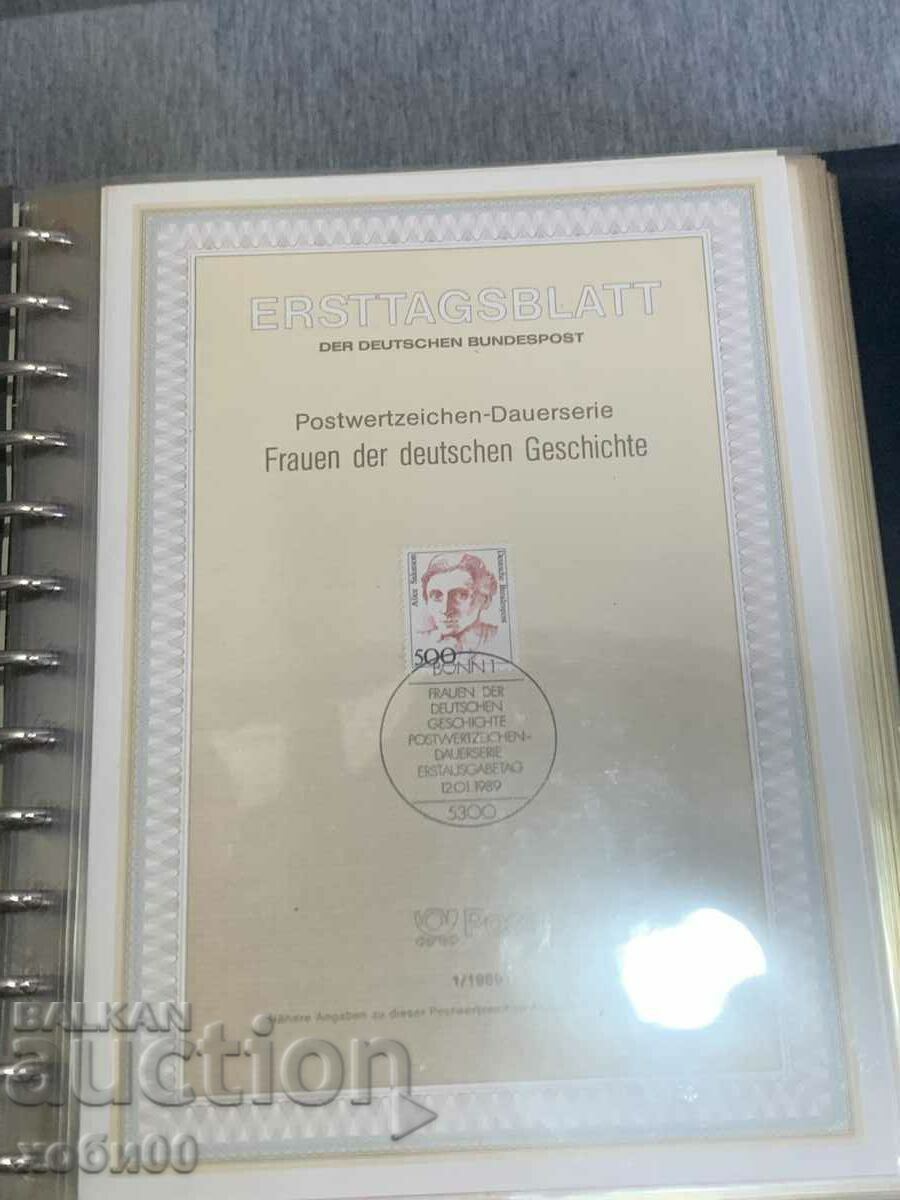 Livrarea timbre poștale Germania Prima coală 89-90 Livrarea timbre poștale Germania Prima coală 89-90