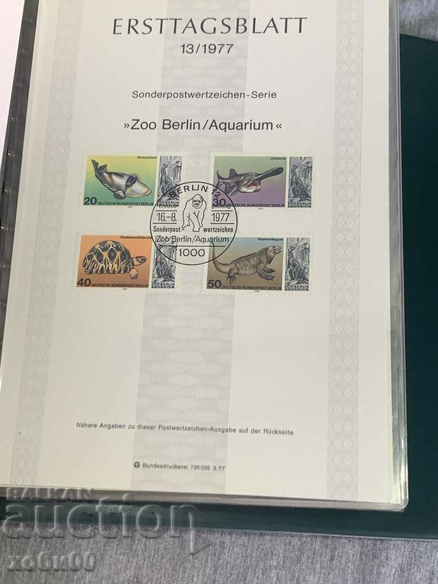 postage stamps Germany First sheet 75-76-77 - 6 postage stamps Germany First sheet 75-76-77 - 6