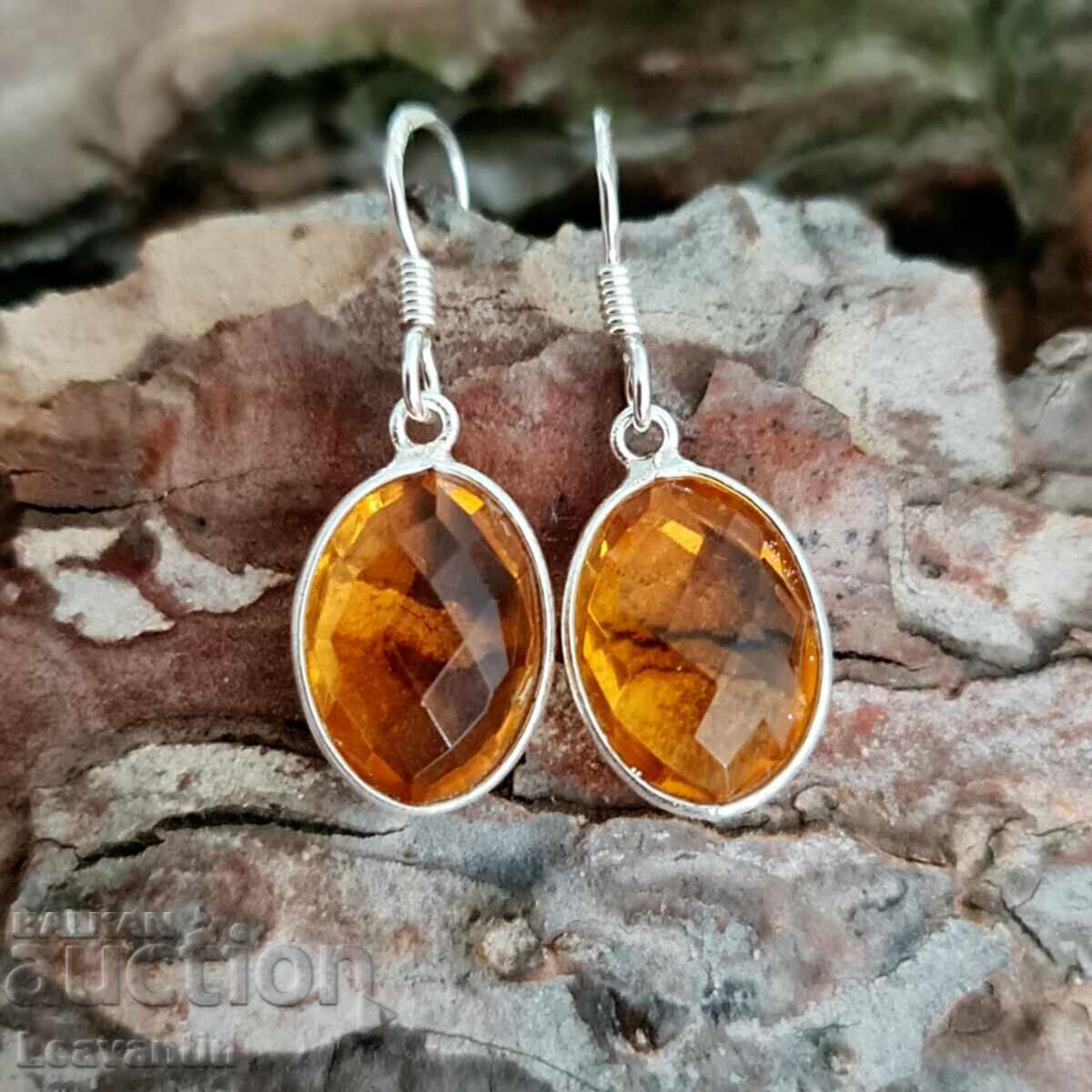 Аукцион Сребърни обеци с Цитрин Аукцион Сребърни обеци с Цитрин