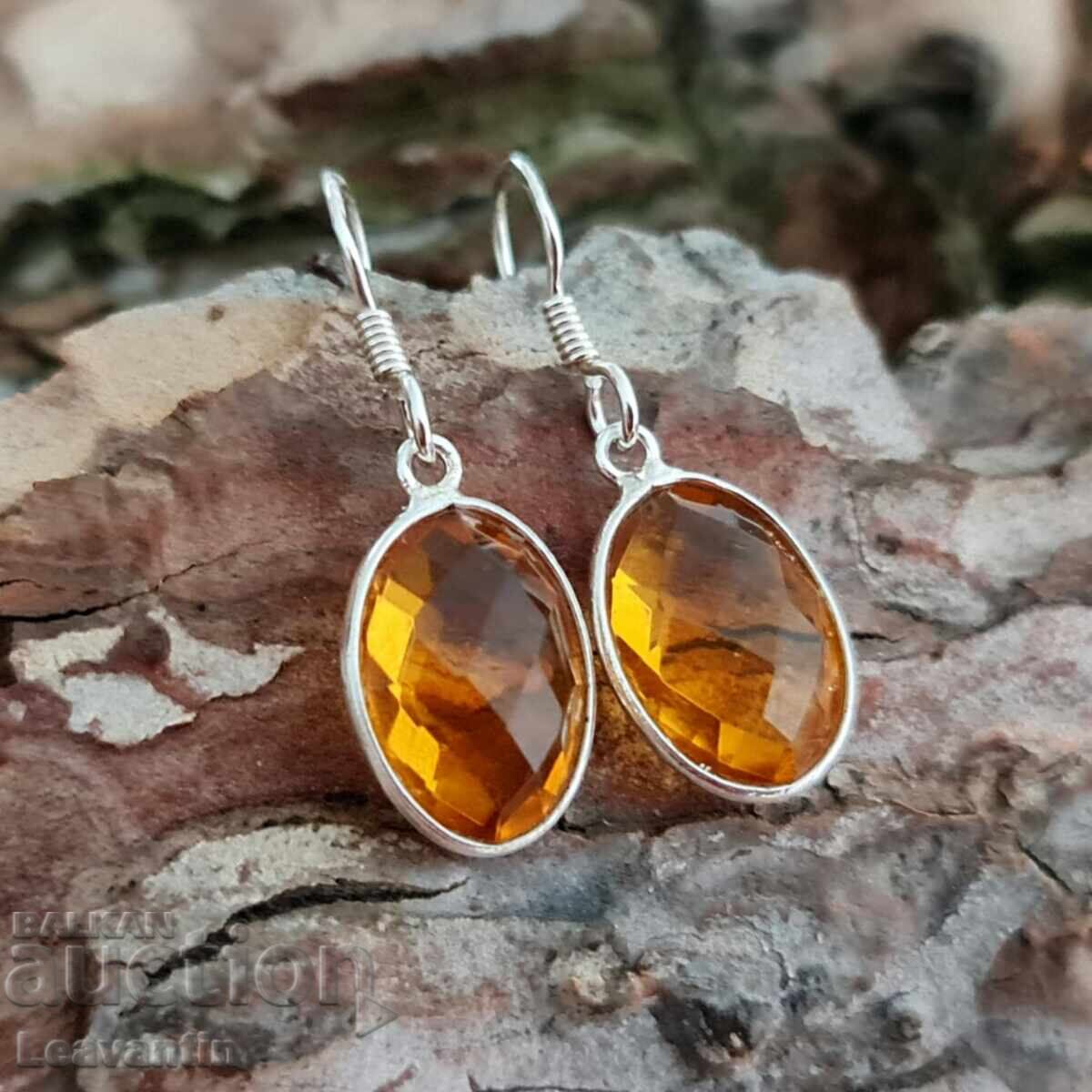 Сребърни обеци с Цитрин Сребърни обеци с Цитрин