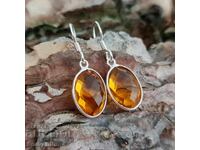 Silver Earrings with Citrine