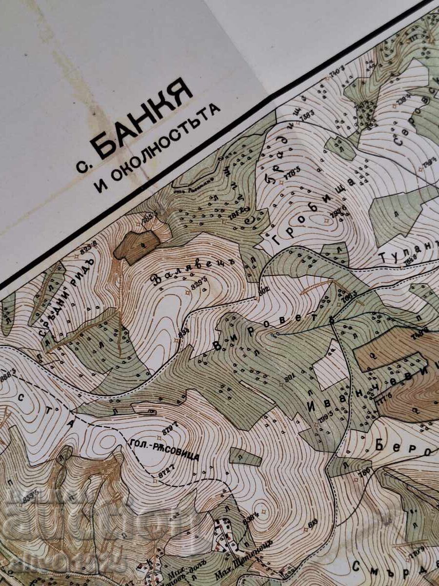 Copy of an old topographic map of Bankya, 1928 with price 60.00 BGN | € 30.68 Copy of an old topographic map of Bankya, 1928 with price 60.00 BGN | € 30.68