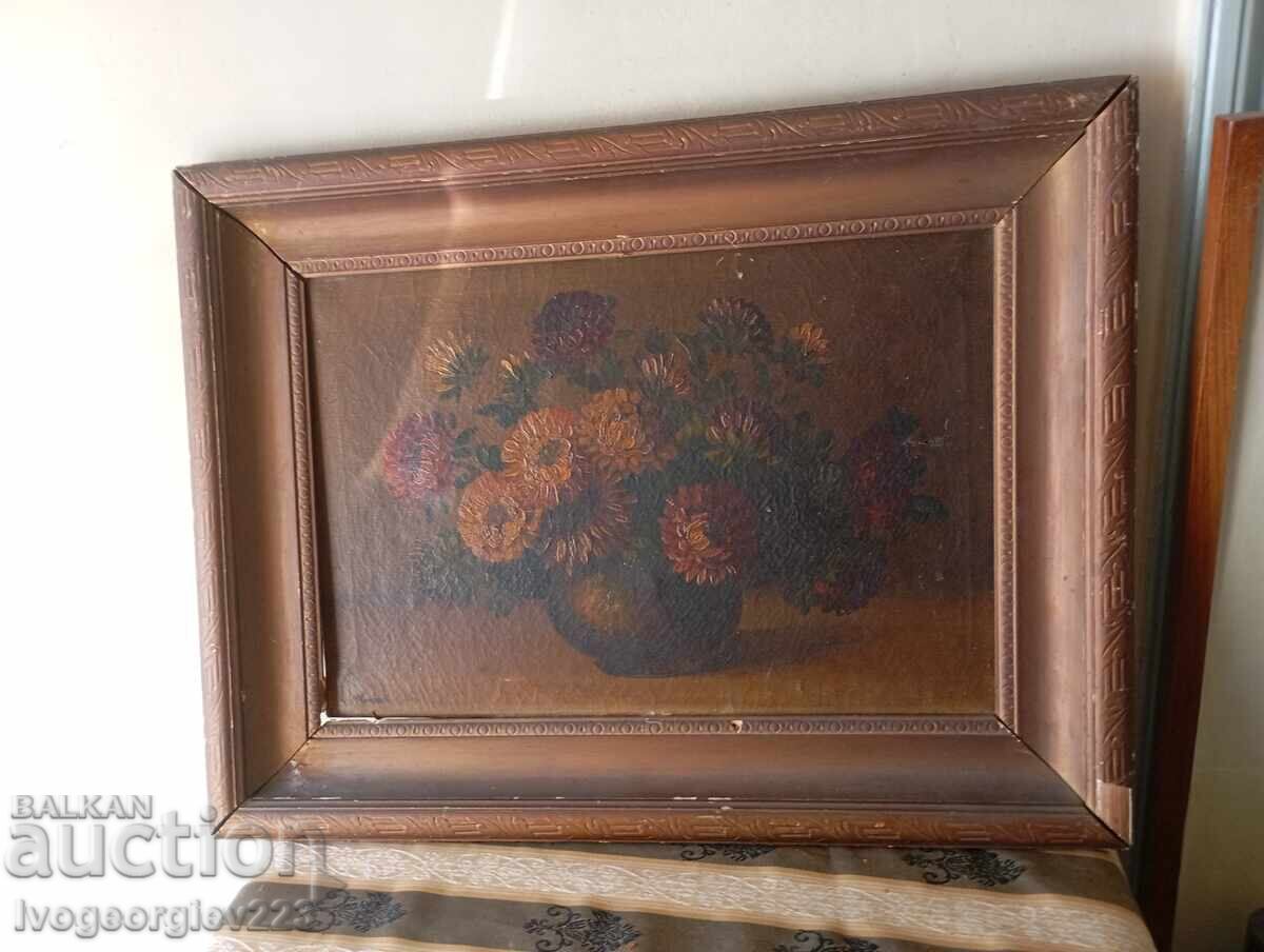 Δημοπρασία Παλιός πίνακας - λουλούδια