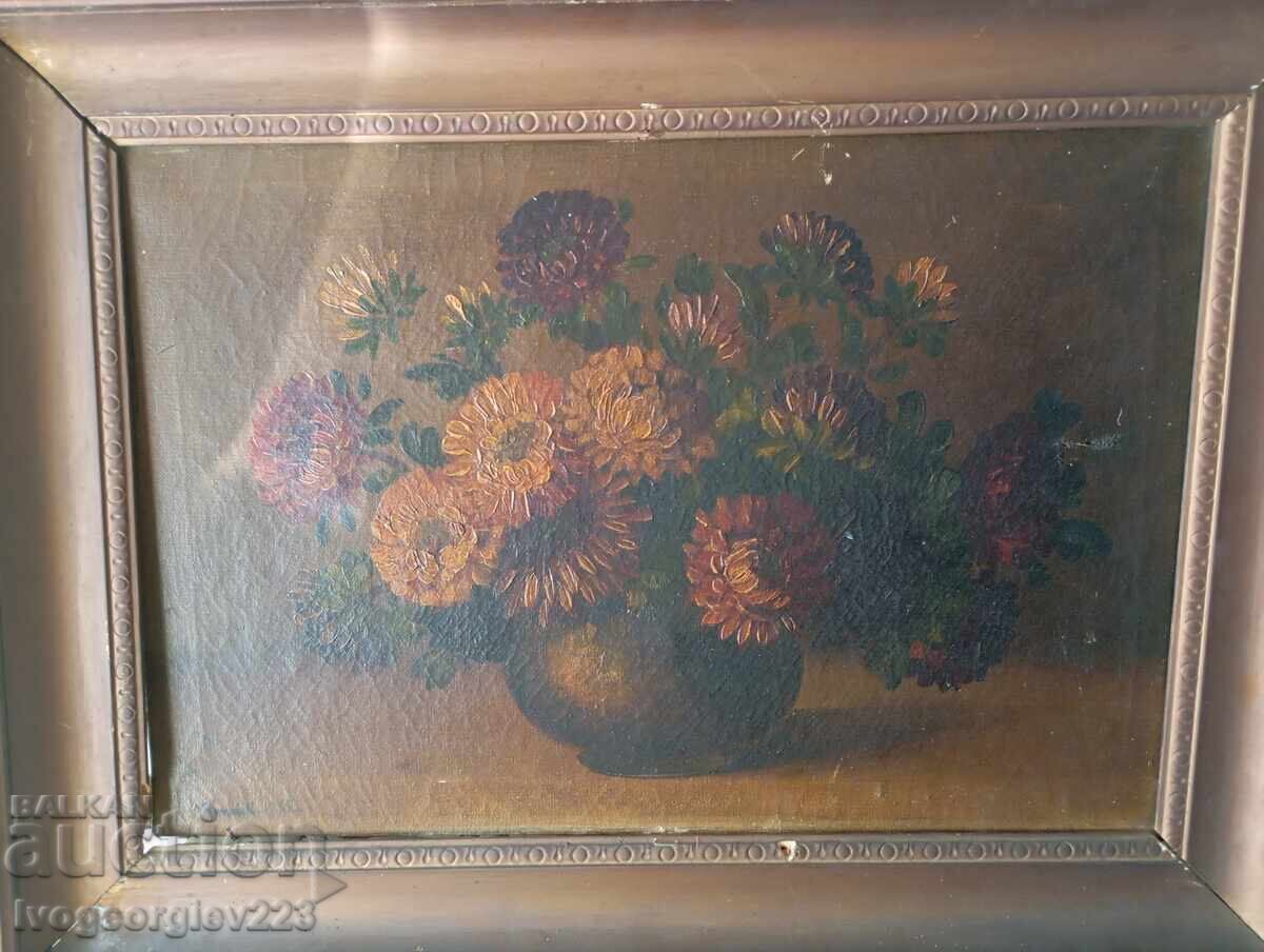 Παλιός πίνακας - λουλούδια
