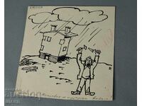 Vasil Penchev drawing cartoon project for Zarya na Communisma newspaper