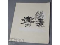 Vasil Penchev desen proiect de caricatură în zorii comunismului