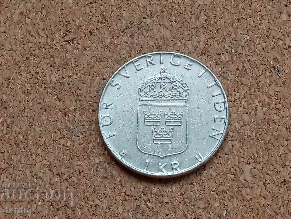 Швеция 1 крона 1977 год.