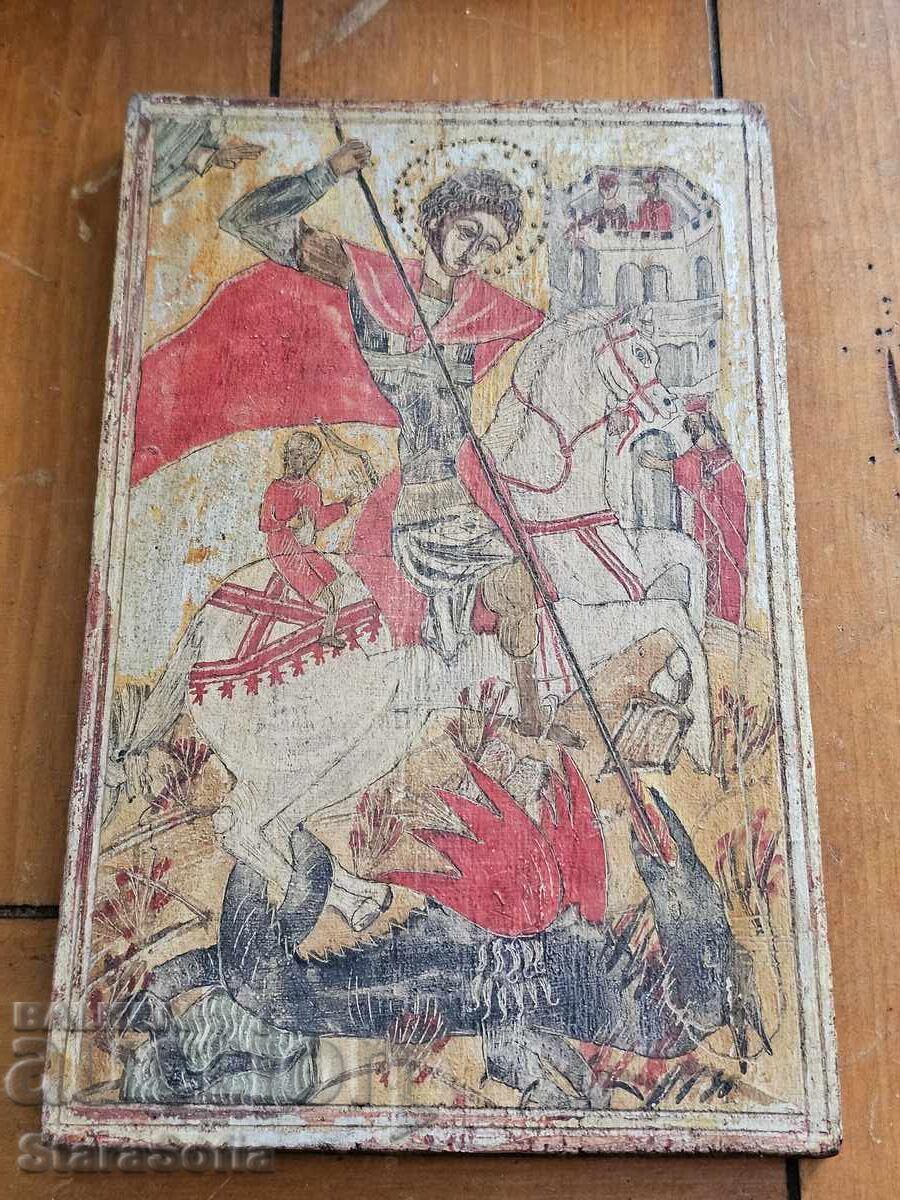 Стара икона Свети Георги. с цена 120.00 лв. | € 61.36