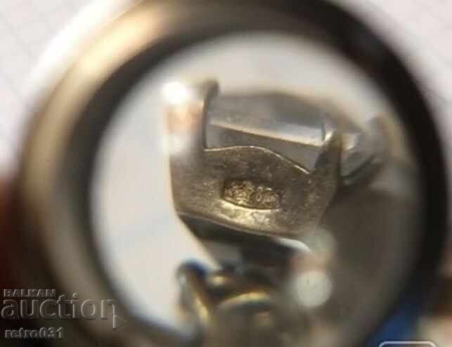 Butoni de argint pentru manșete cu cristal de stâncă. Rusia - 7