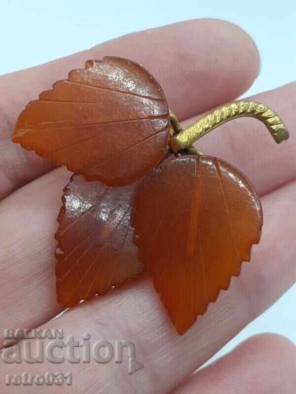 Delivery of Old Brooch with Amber. Russia