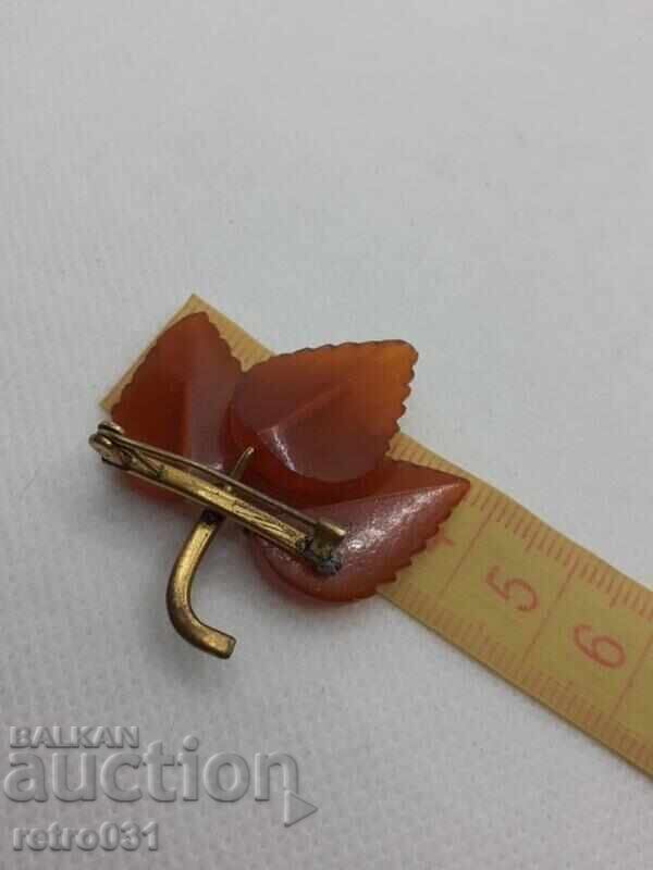 Old Brooch with Amber. Russia - 5