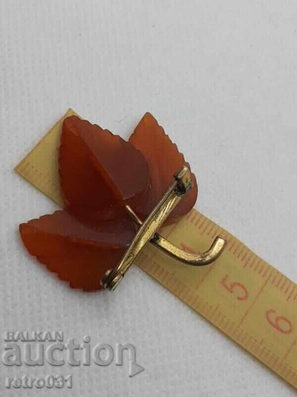 Old Brooch with Amber. Russia - 6