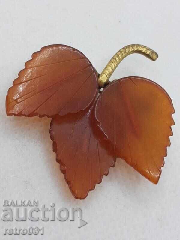 Old Brooch with Amber. Russia