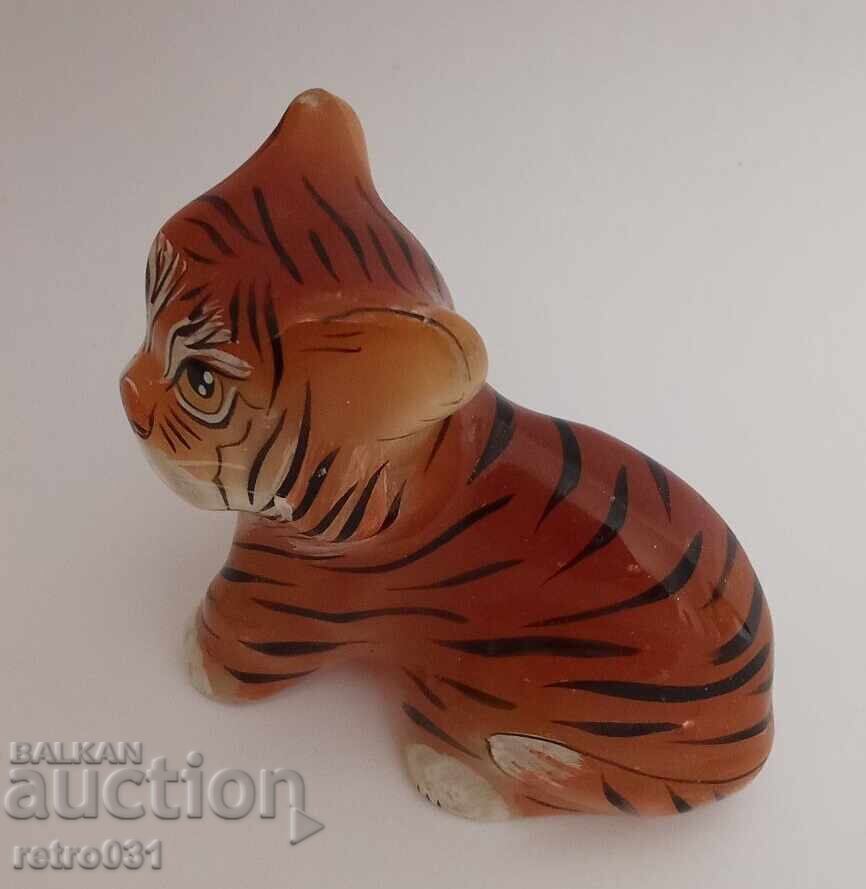 Licitație Figurină Tigru din piatră naturală, Piatră de Carneol Licitație Figurină Tigru din piatră naturală, Piatră de Carneol