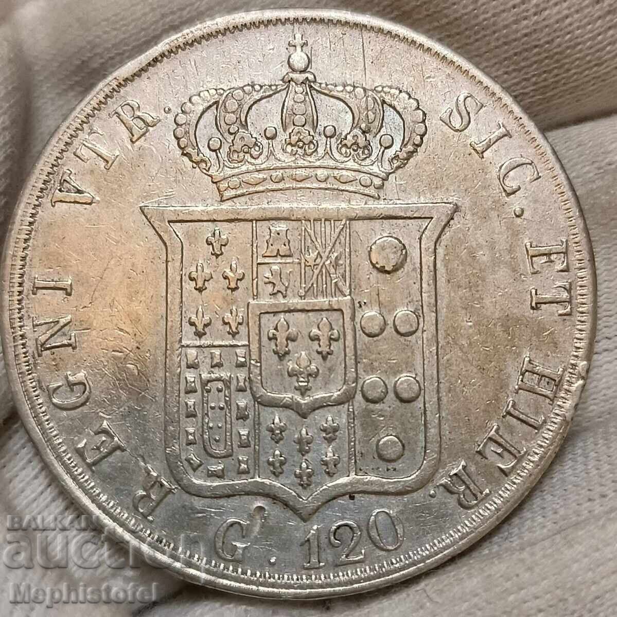 120 Grana 1856, Two Sicilies - Silver Coin - 5